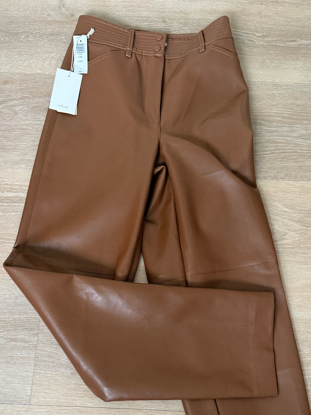 Wilfred Cognac Vegan Leather Pants